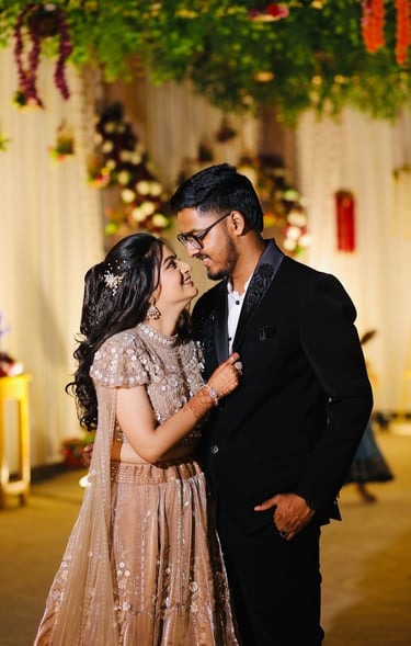 “Beautiful Vadodara bride engagement makeup with soft glam look by professional bridal makeup artist