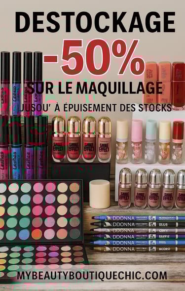 Maquillage et accessoires tendance en destockage – à prix mini