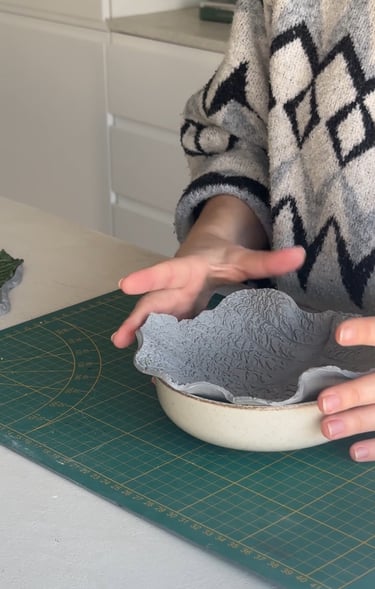 coupelle argile motif chou maison agave