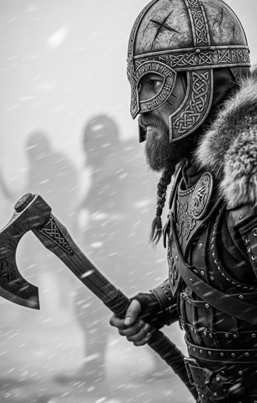 Viking warrior charges into battle