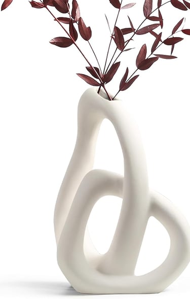 Modern Sculptural Vase for Scandinavian Bedroom Accent