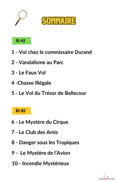 French Detective Stories Content A1-B2