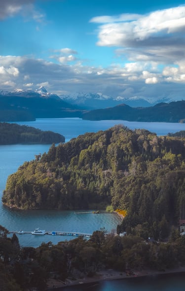 Landscape view of Nahuel Huapi National Park in Bariloche (Argentina, South America)