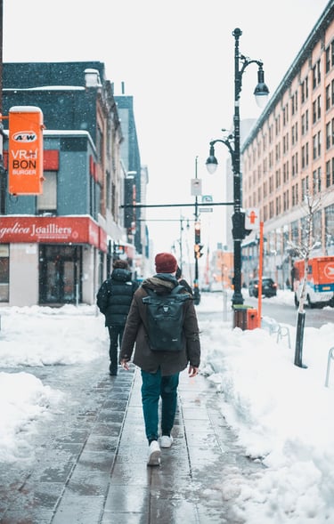 snow, Montréal, snowstorm, downtown, Saint-Catherine