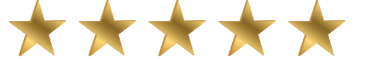 five gold stars on a black background