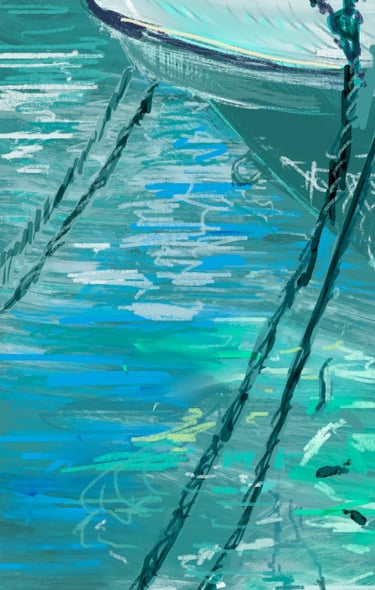 Kefalonia water side - digital postcard