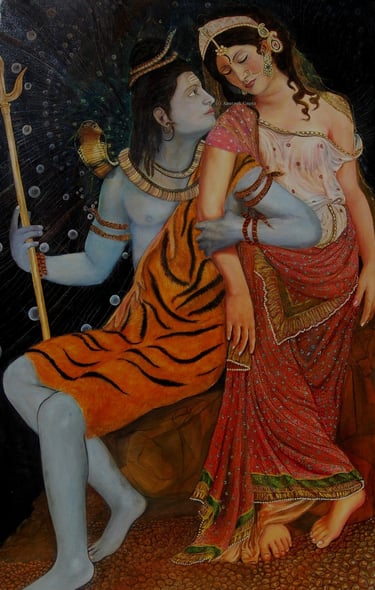 Timeless eternal love oil on canvas painting by anuragk gupta