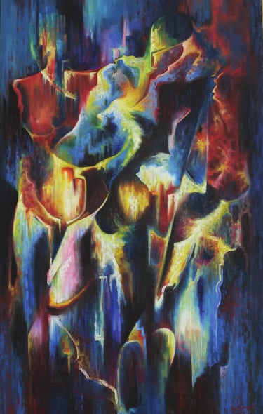 The dancers,  2005 Oil on Canvas, 30 W x 50 H x 1.2 D in  