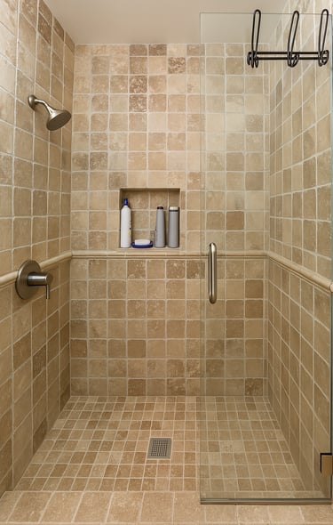a traditional renovated shower