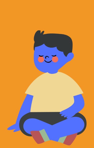 Illustration of a calm, wise Krishna-inspired character symbolizing guidance and support for psychol