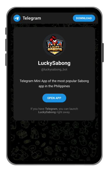 lucky sabong telegram access screen