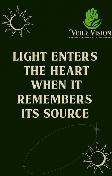 A green and yellow poster with a quote about light in the heart