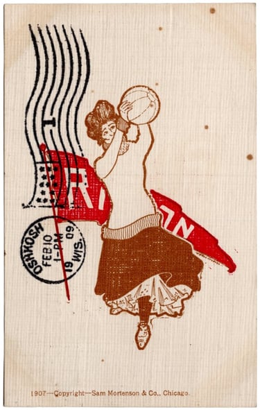 Rippon college girl art postcard 1909