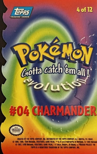 E4 Of E12 Chamander Topps Pokémon The First Movie Die Cut back