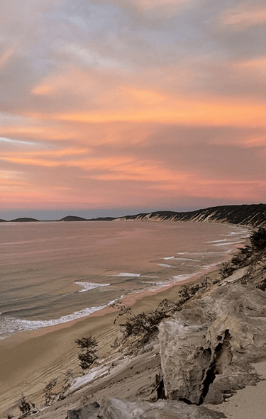 atardecer en la playa