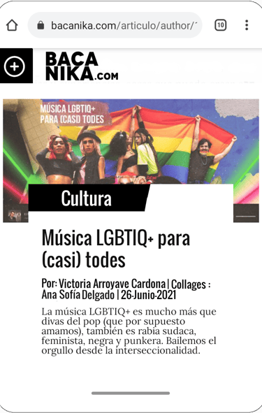 articulo de cultura en sección de revista en celular