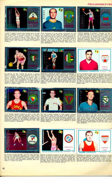 1968 Mira Tuttosport Album Basketball Cards Page 2