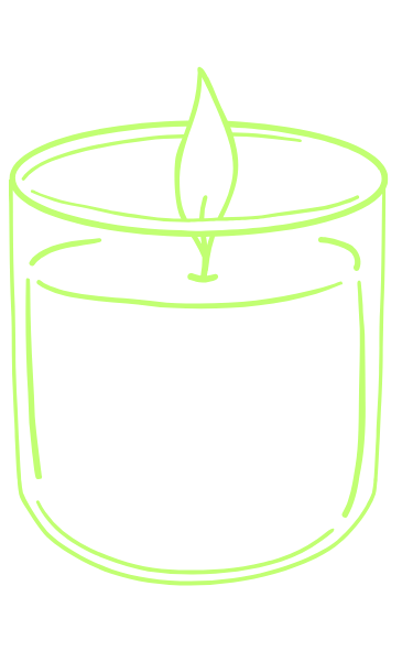 a candle with a candle in a glass jar