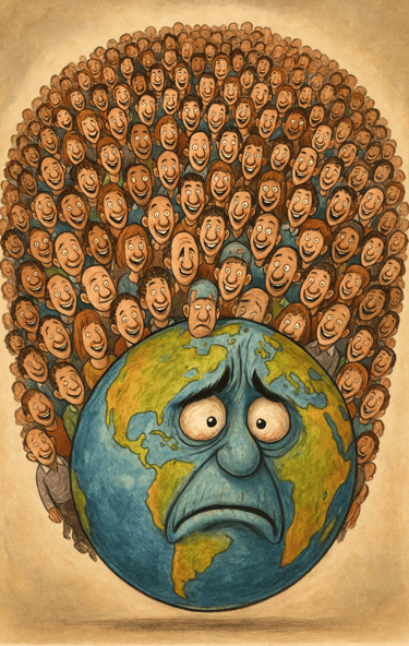 Illustration de la surpopulation pour la journée mondiale de la population.