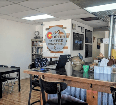 Coffee bar inside Corter Coffee Roasters