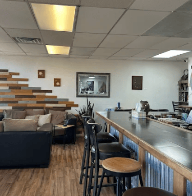 Bar seating inside Corter Coffee Roasters