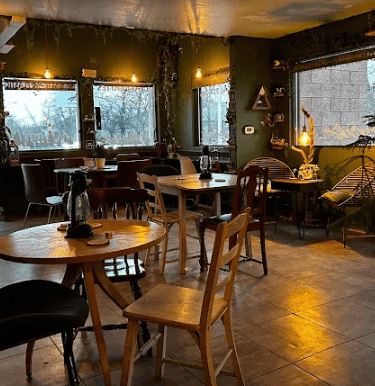 Inside seating at Misty Mountain Collective