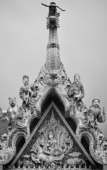 Detail of an intricate Thai Temple captured through the lens of photographer Peter Pickering