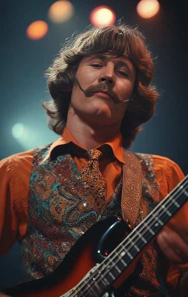 Idlowes Gruffid, better known as Low Gruff; on stage in London; 1974