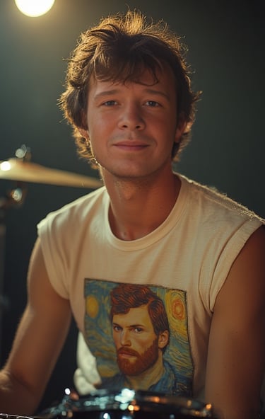 Ian Pond; Van Gogh in Blue concert; Madrid, 1980