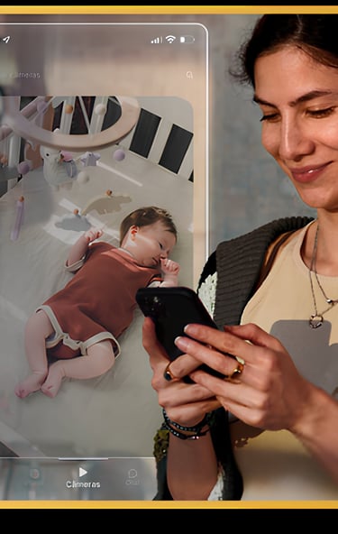 a woman in a black jacket and a cell phone