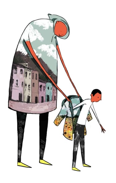 a book with a picture of a boy and a book