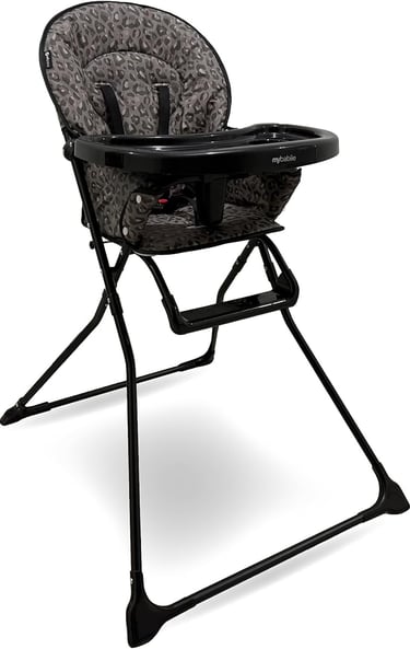 a baby's high chair with a high chair