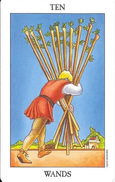 10 Wands Tarot Rider Waite