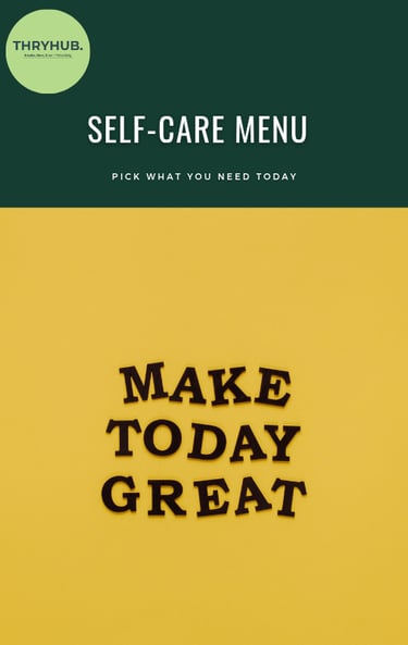 Self-care menu printable