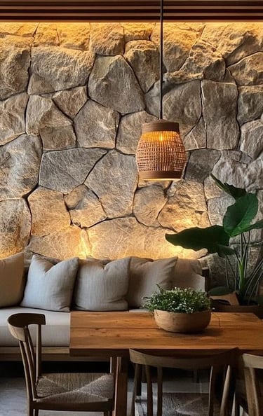 dış mekân taş duvar uygulaması kültür taşı kaplama