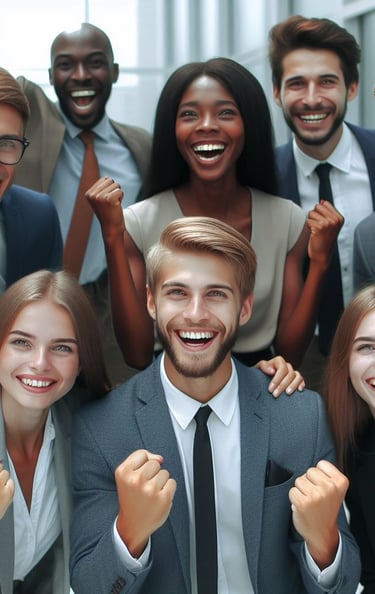 a group of business people standing in a group