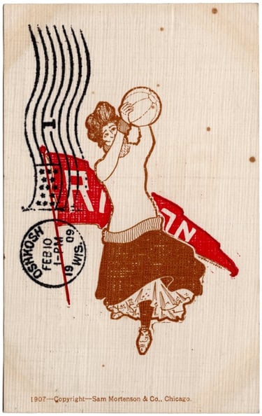 Rippon college girl art postcard 1909