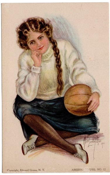 1911 Alice Luellatidler American Girl Art Card Vintage
