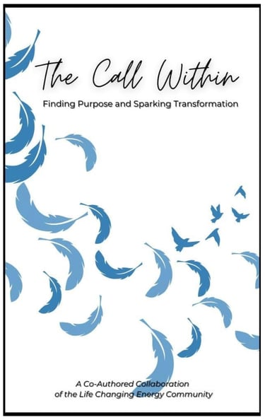 a book cover The Call Within, amazon Best Seller Author, and International Bestselling Author badges
