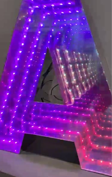 letras 3d infinito con luz led rgb