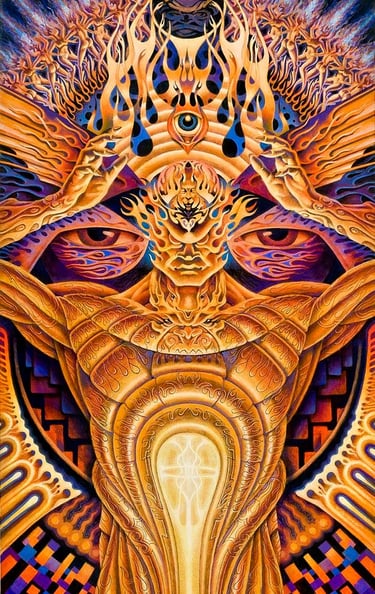 trippy psychedelic digital art of angel using 3rd eye 