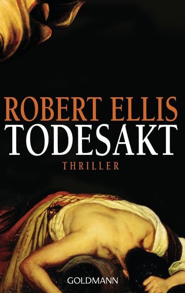 Cover of ‘Todesakt’ by Robert Ellis, 1st German edition of ‘Murder Season’ features a gripping image of a woman in distress.
