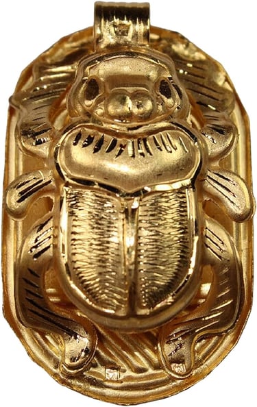Egyptian Revival Scarab Beetle Pendant in 18k Gold
