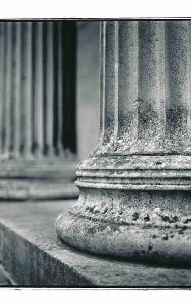 The plinth of the column in London. A silver-gelatine analogue print.