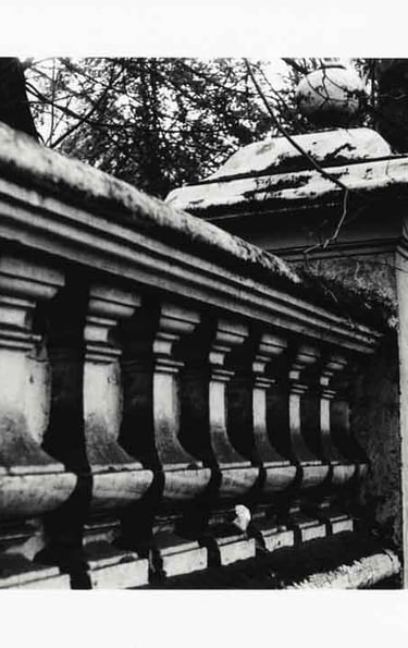 A concrete fence covered with a snow in London