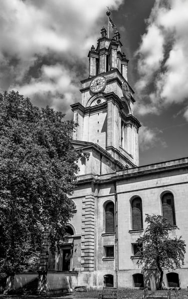 The tower of St Anne's, Limehouse