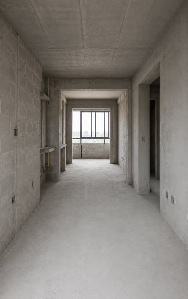 apartamento en obra gris antes de acabados