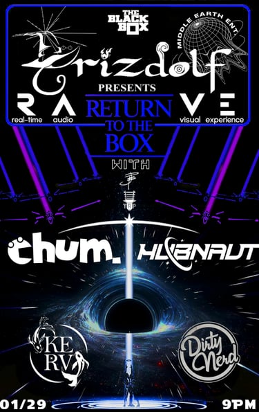 Flier for Return to the Box presented by Middle Earth Entertainment