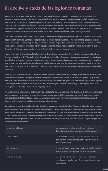DECLIVE Y CAIDA DE LAS LEGIONES