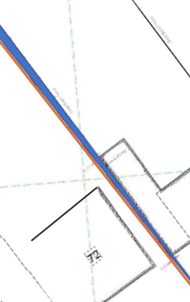 Rosa bell's solicitor shaded the blue region to show the adverse possession land.to claim.